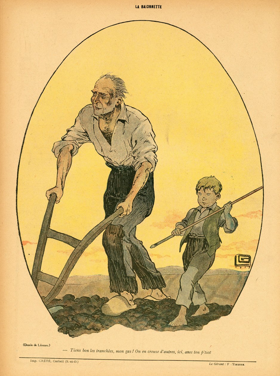 La Baionnette, satírico em cores de Georges Leonnec