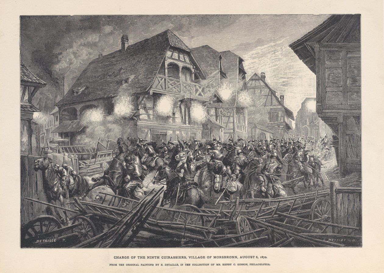 Carga do Nono Cuirassiers, Vila de Morsbronn, 6 de agosto de 1870, 1874-1900. de Georges Léon Alfred Perrichon