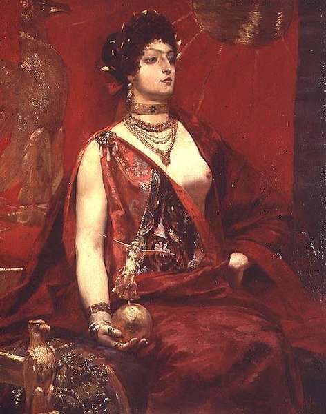 Retrato de uma Mulher de Vermelho de Georges Marie Rochegrosse