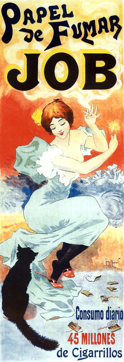 Cartaz de publicidade do papel para cigarros Job, em 1894 (cartaz) de Georges Meunier