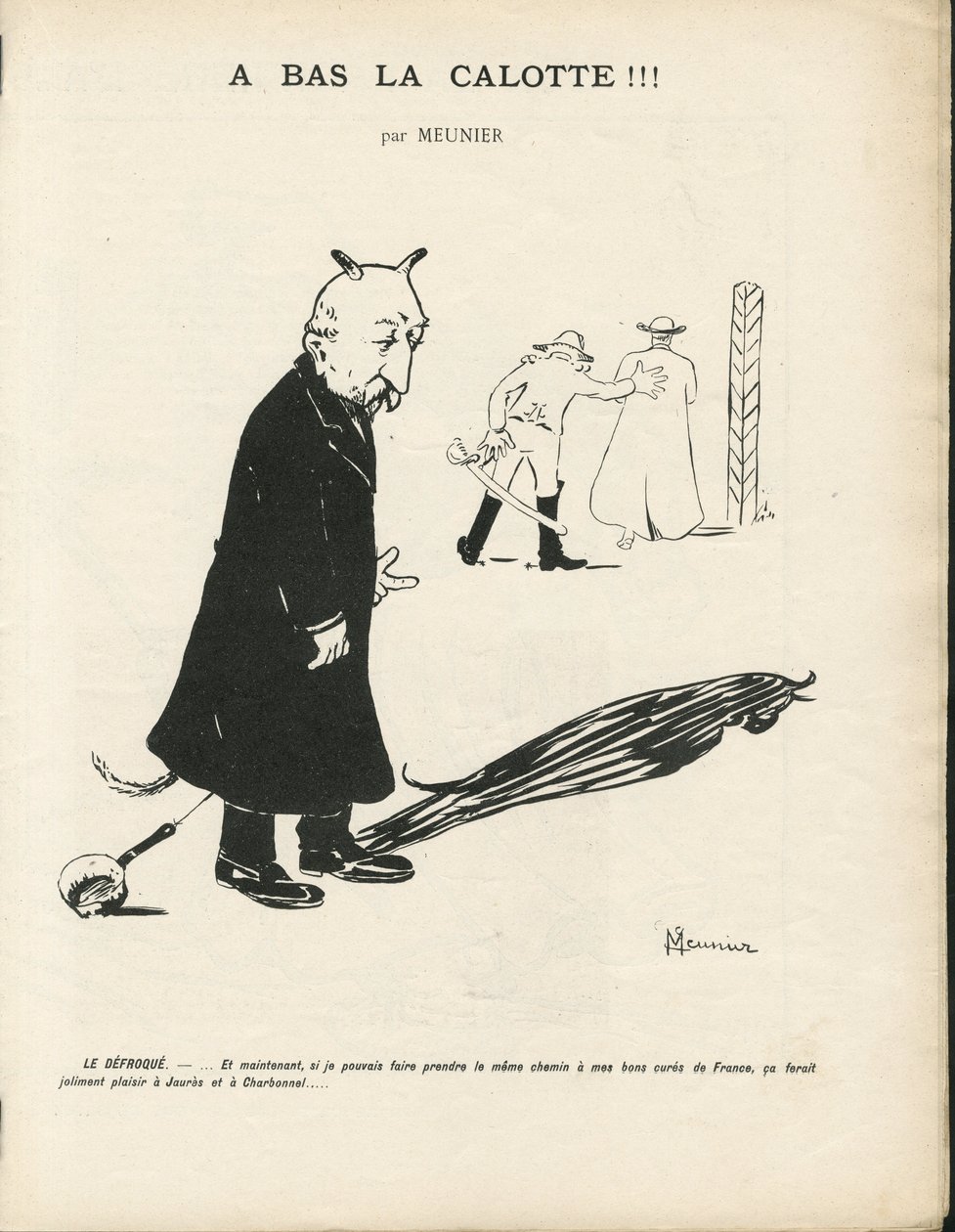 Ilustração de Georges Meunier (1869-1934) em Le Panache, ilustração da revista Royalist, 20/01/04 - Royalism, Religion Faith - Combes Emile, Devil - Animalisation de Georges Meunier