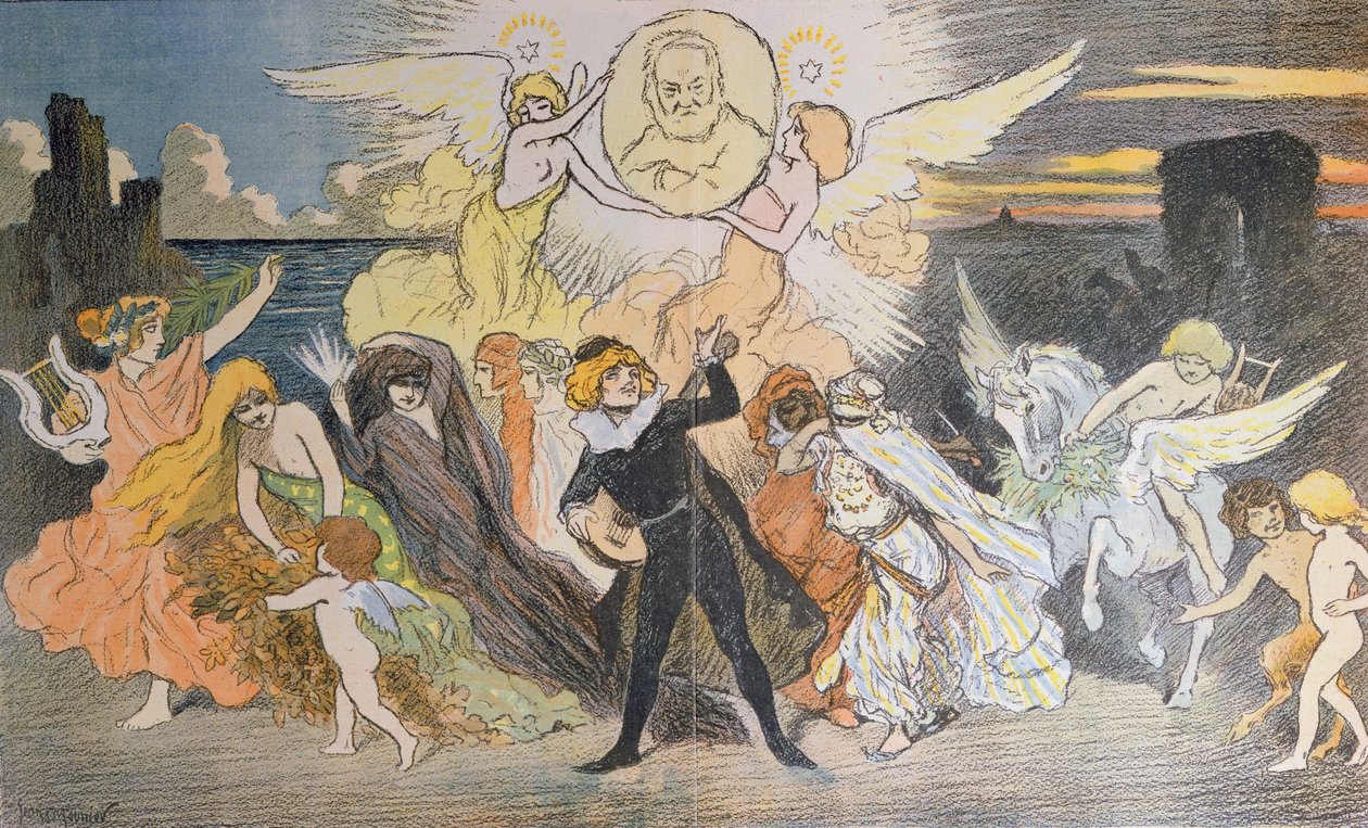 A Apoteose do Poeta, uma homenagem a Victor Hugo (1802-85) para a celebração do centenário do seu nascimento, 1902 de Georges Meunier