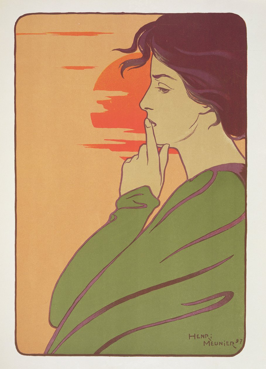 A Hora do Silêncio, 1897, de L&39;Estampe Moderne, publicou Paris em 1897-99 de Georges Meunier