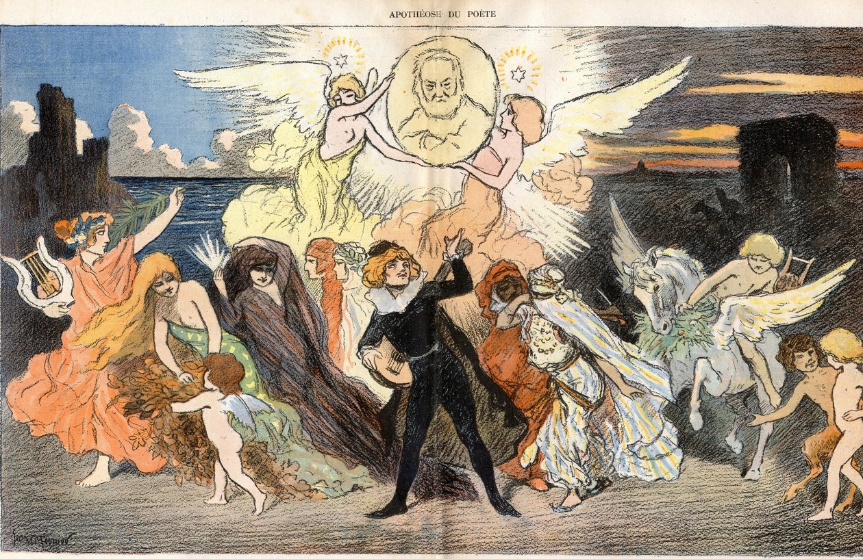 A apoteose do poeta, hommagea Victor Hugo (1802-1885) para a celebração do centenário do seu nascimento de Georges Meunier