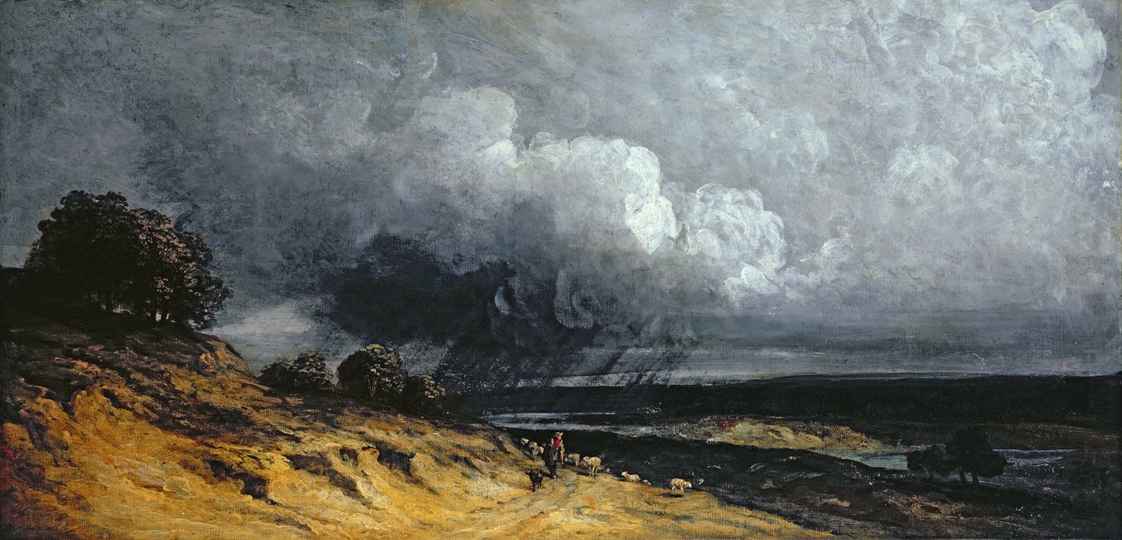 Tempestade perto de Montmartre (óleo sobre tela) de Georges Michel