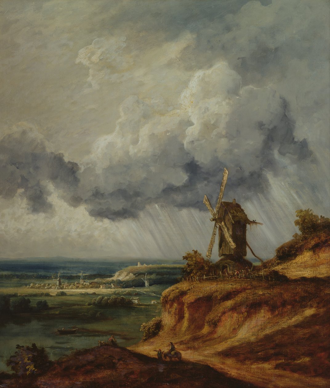 O moinho de vento de Argenteuil, c.1830 de Georges Michel