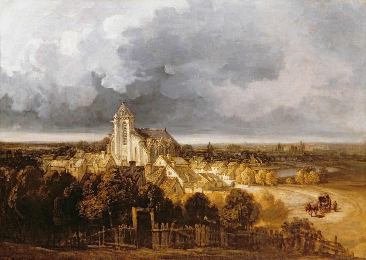Vista de Meaux (óleo sobre tela) de Georges Michel