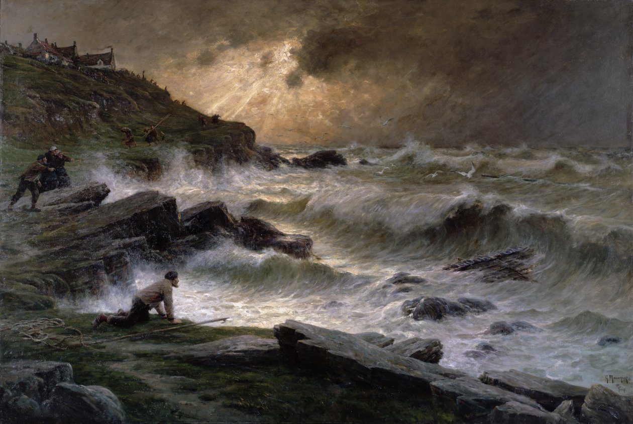 Destruidores da costa da Bretanha, 1911 de Georges Philibert Charles Maroniez