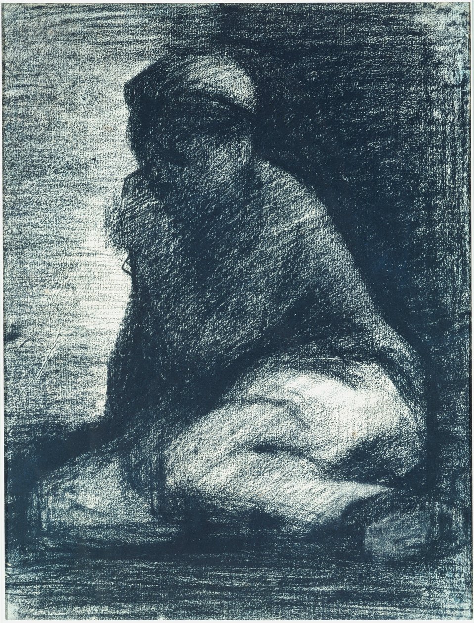 Um jovem agachado, c.1882 de Georges Pierre Seurat