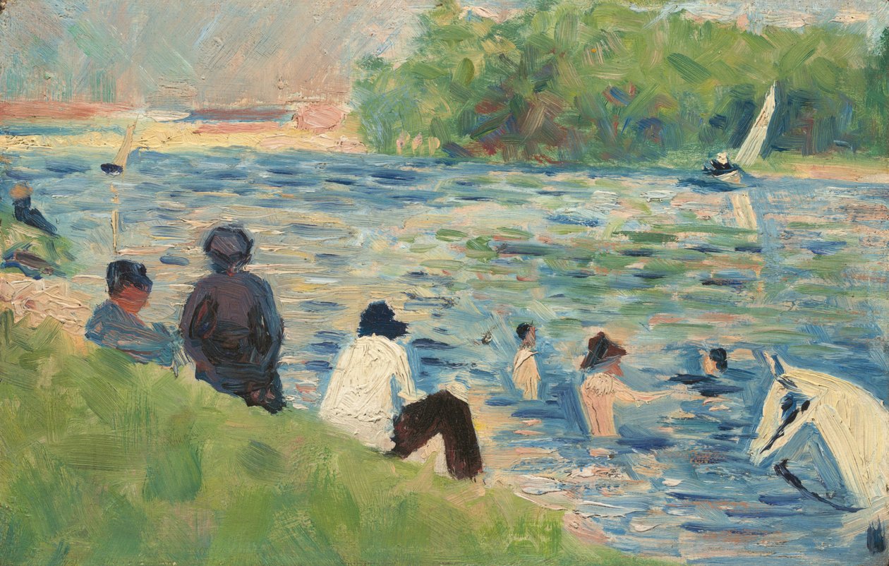 Estudo de banhistas para banhistas em Asnières, 18831884. de Georges Pierre Seurat