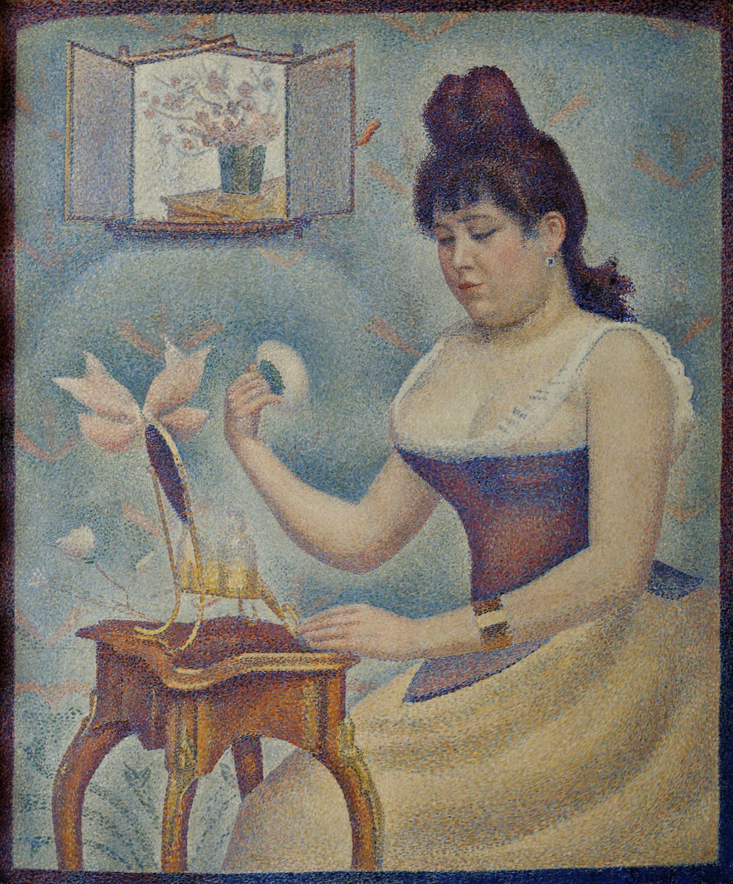 Jovem mulher se pulverizando Jovem mulher se pulverizando, 1889-1890. de Georges Pierre Seurat