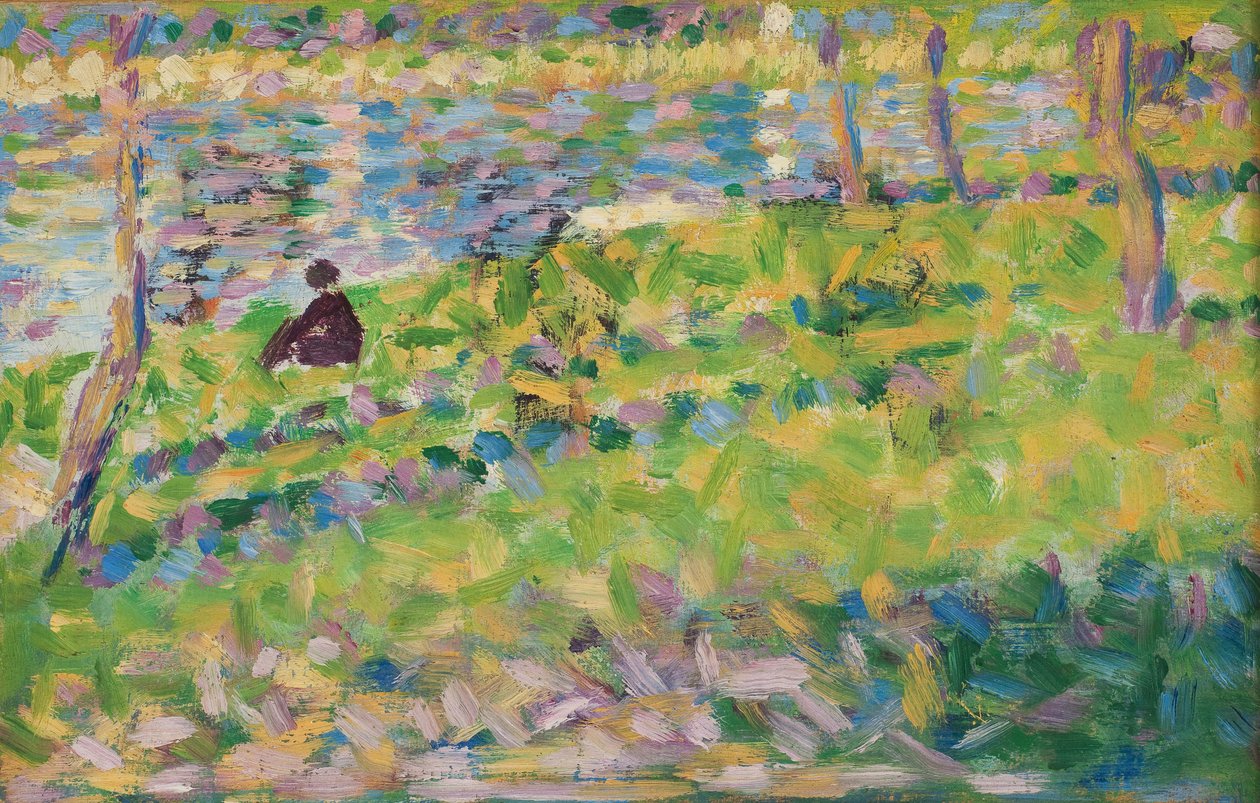 Paisagem, Homem Sentado de Georges Pierre Seurat