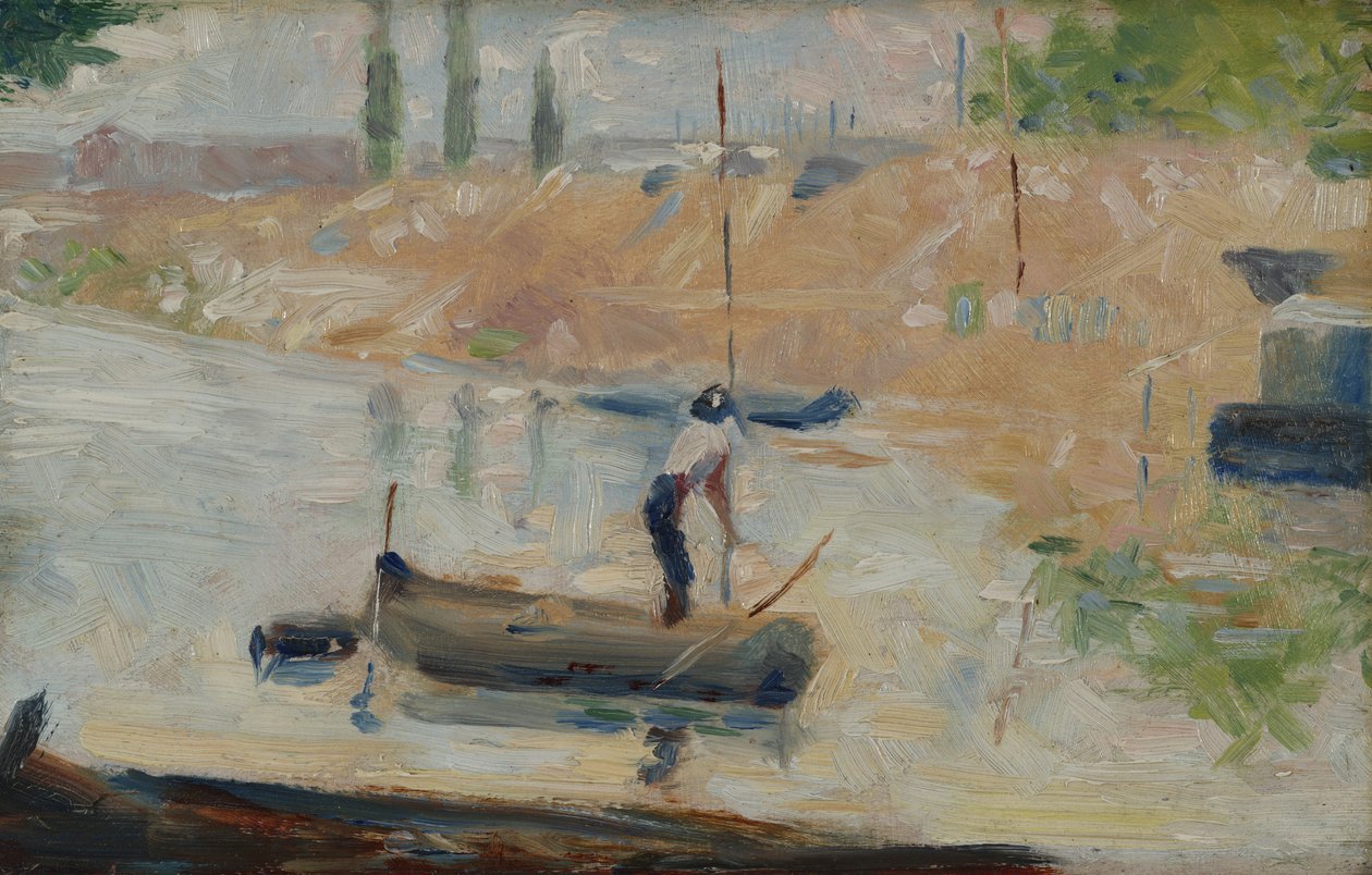 Homem em um barco, c.1884 de Georges Pierre Seurat