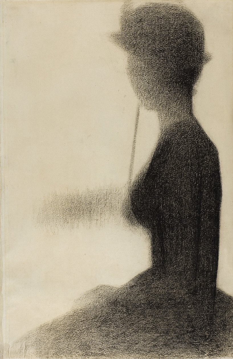Mulher sentada com um guarda-sol de Georges Pierre Seurat