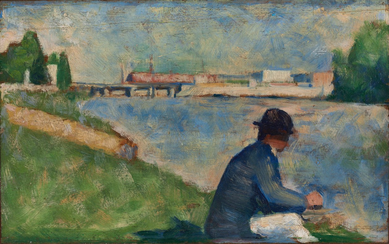 Estudo para "Banhistas em Asnières", c.1883-1884 de Georges Pierre Seurat