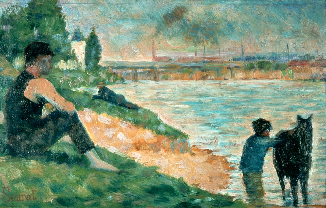 Estudo para um banho, 1883 de Georges Pierre Seurat