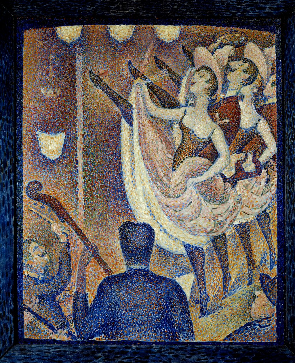 Estudo para o chahut Danceuses de chahut, dança um escândalo, forma de dança que apareceu ao mesmo tempo que o Cancan francês, por volta de 1830 em Montparnasse. Pintura de Georges Seurat (1859-1891) 1889 Buffalo. Albright Knox Art Gallery - Estudo para Le de Georges Pierre Seurat