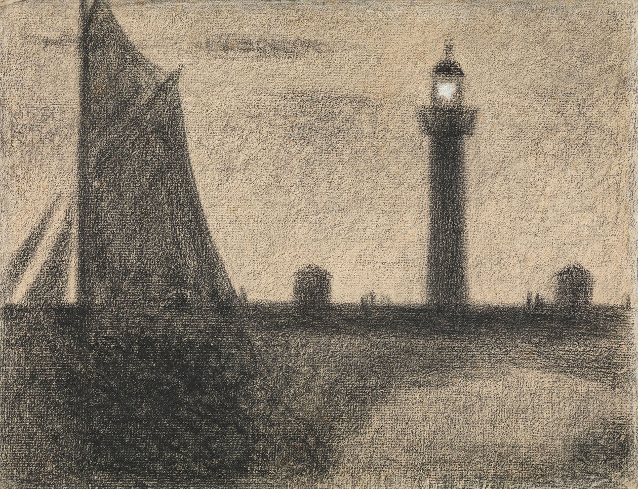O farol em Honfleur, 1886. de Georges Pierre Seurat