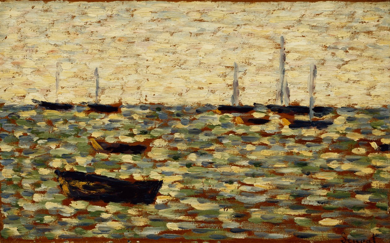 O mar em Grandcamp; La Mer a Grandcamp, 1885 de Georges Pierre Seurat