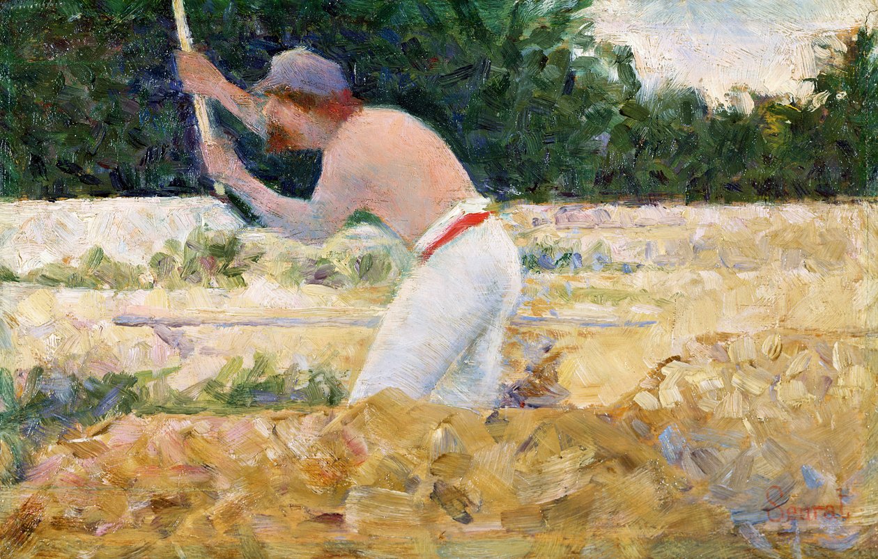 The Stone Breaker, c.1882 (óleo no painel) de Georges Pierre Seurat