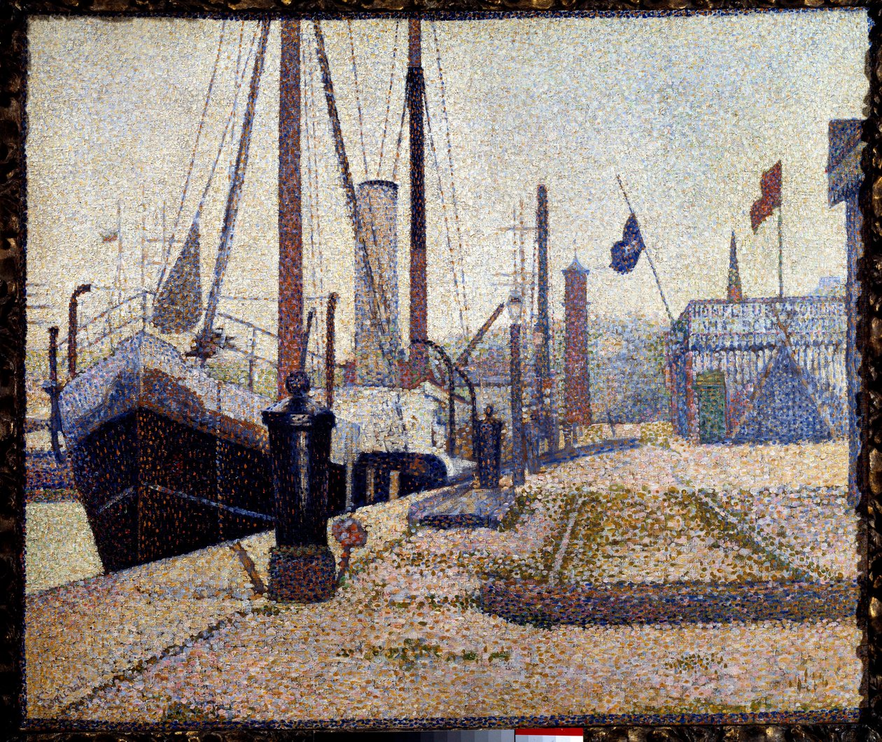O veleiro La Maria no porto de Honfleur de Georges Pierre Seurat