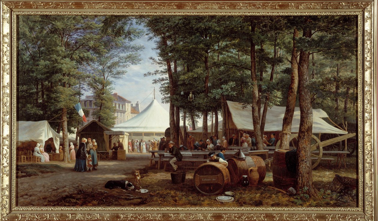 A festa dos alojamentos em 1850. Pintura de Georges Prieur (século XIX) de Georges Prieur