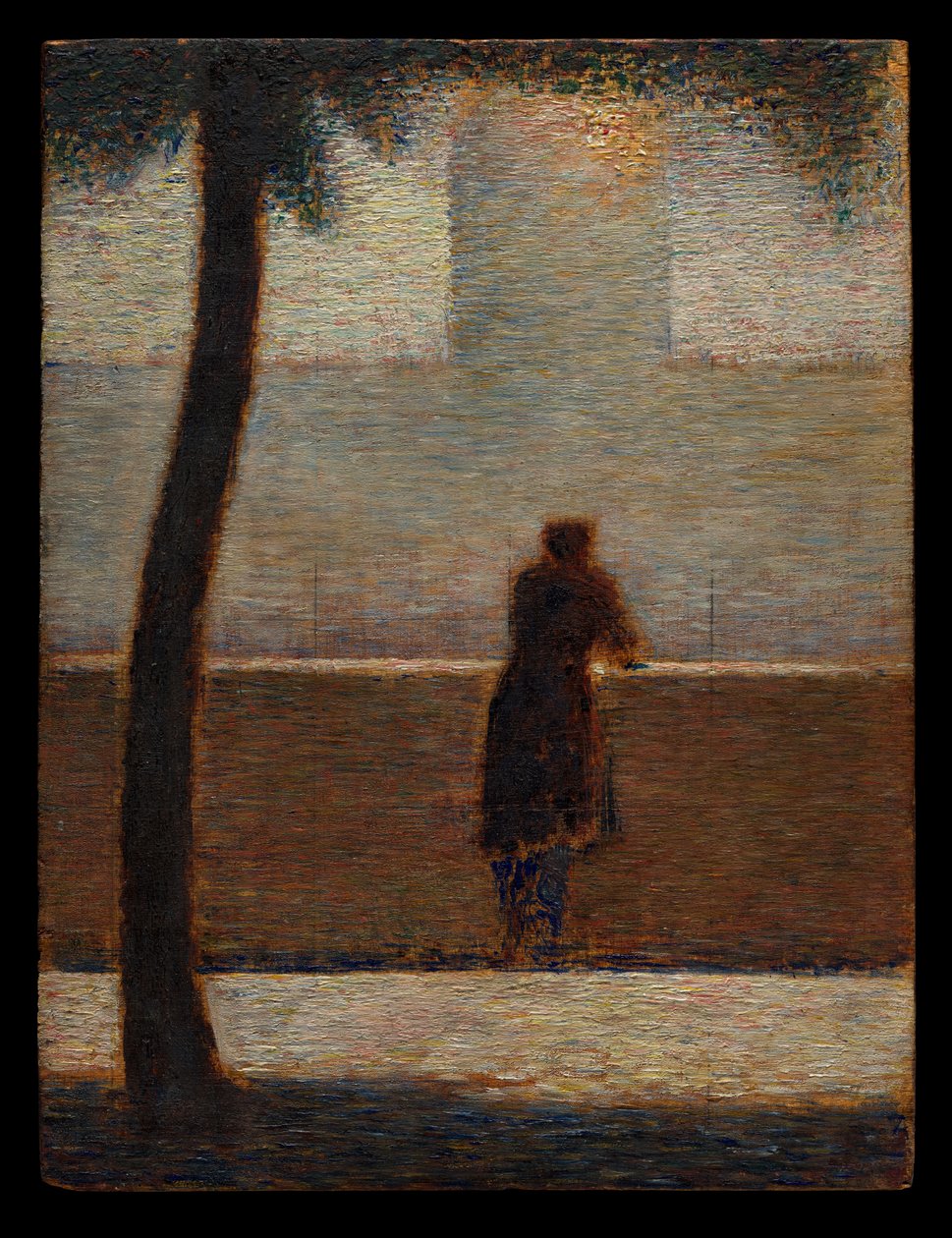 Um homem encostado a um parapeito de Georges Seurat