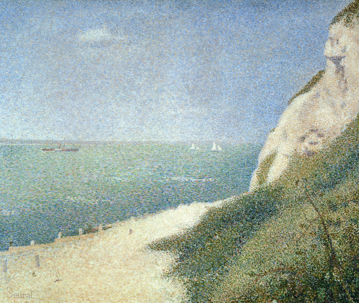 Praia em Bas Butin, Honfleur, 1886 de Georges Seurat