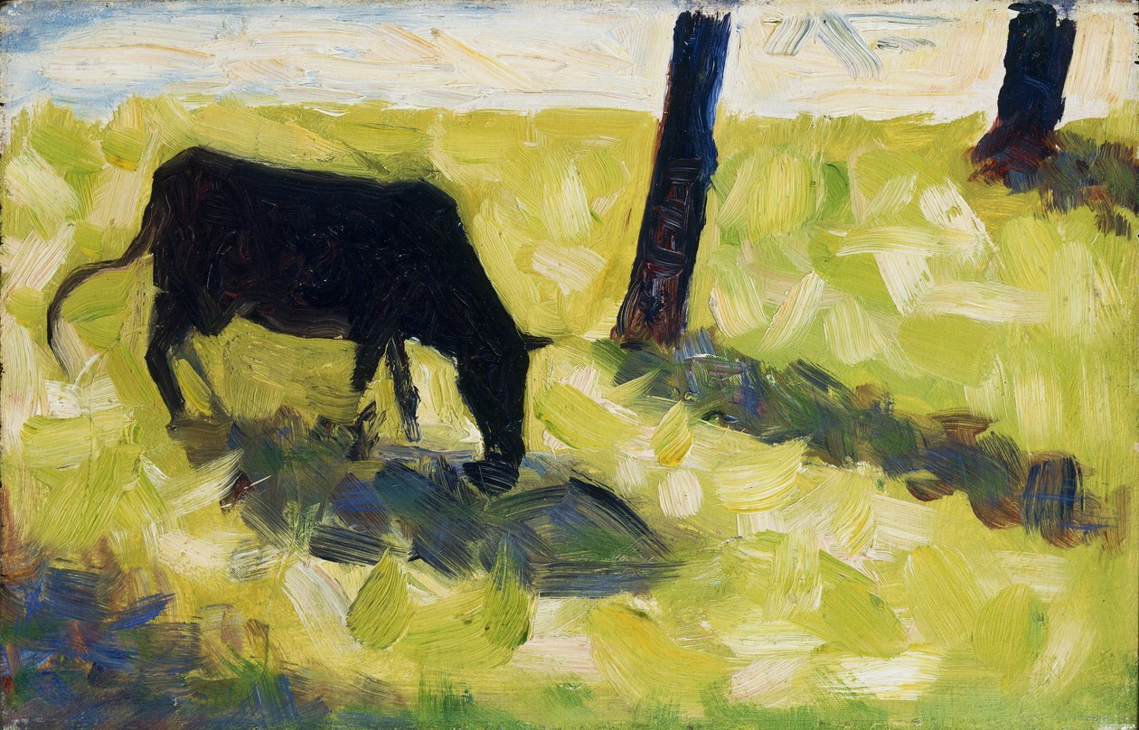 Vaca Negra num Prado de Georges Seurat