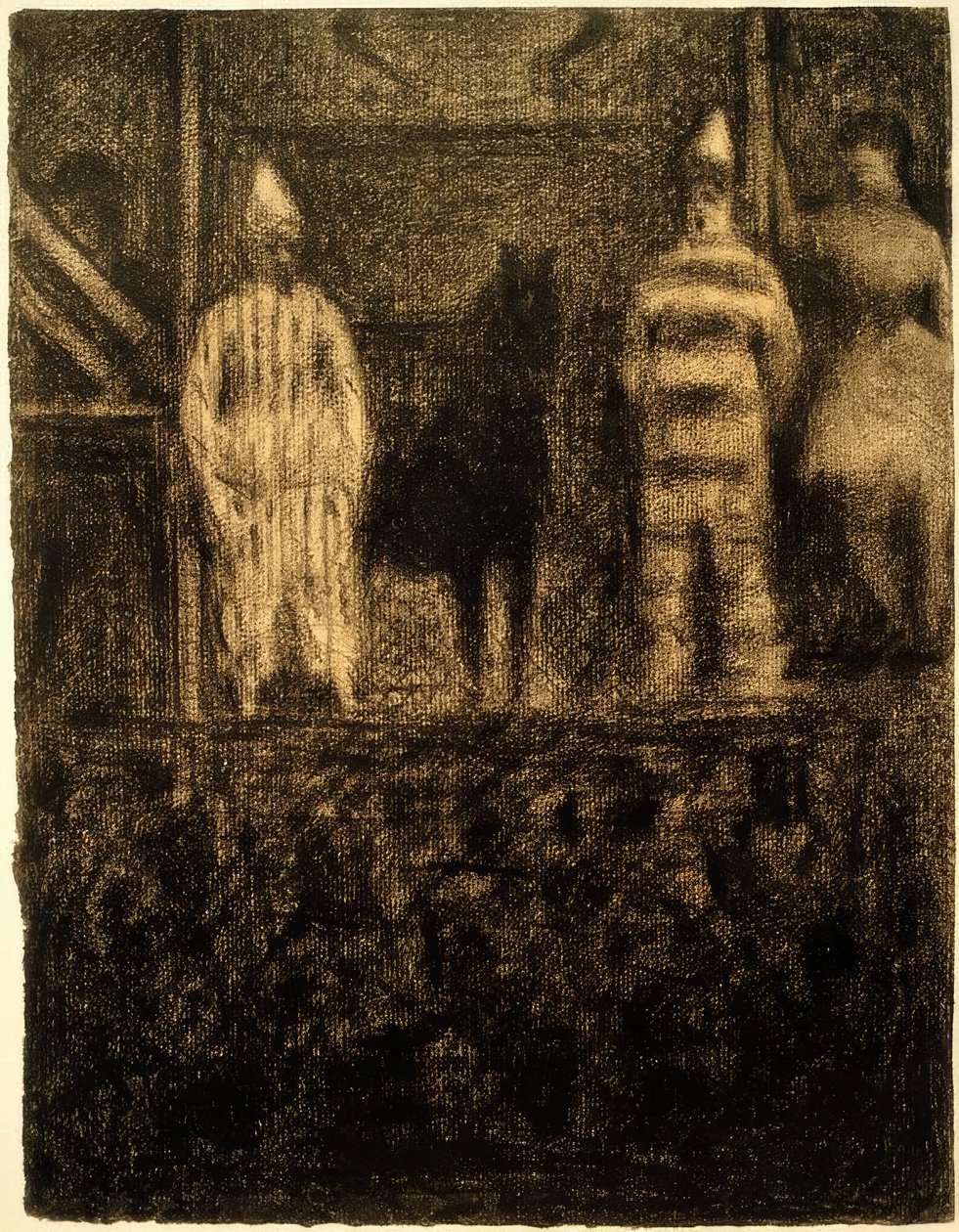 Clowns et Poney (Une Parade) (Palhaços e Pônei - A Parade) de Georges Seurat