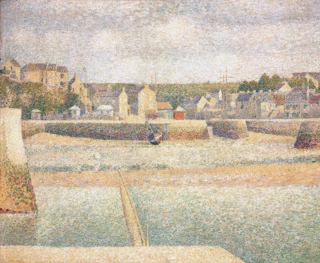 O porto exterior de Porten-Bessin na maré baixa de Georges Seurat