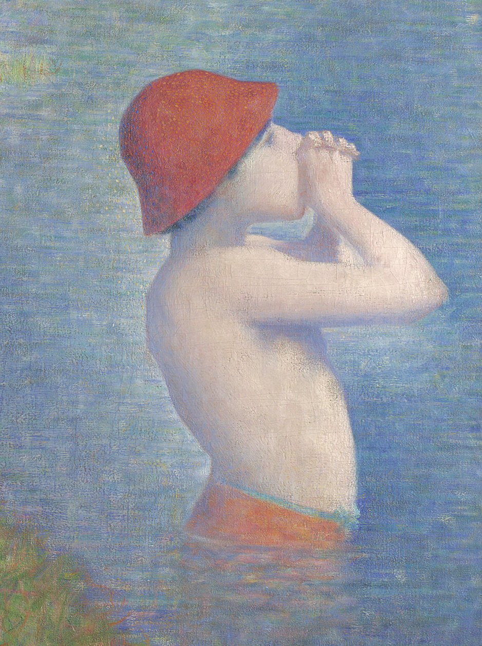 Detalhe dos banhistas em Asnières, 1884 de Georges Seurat