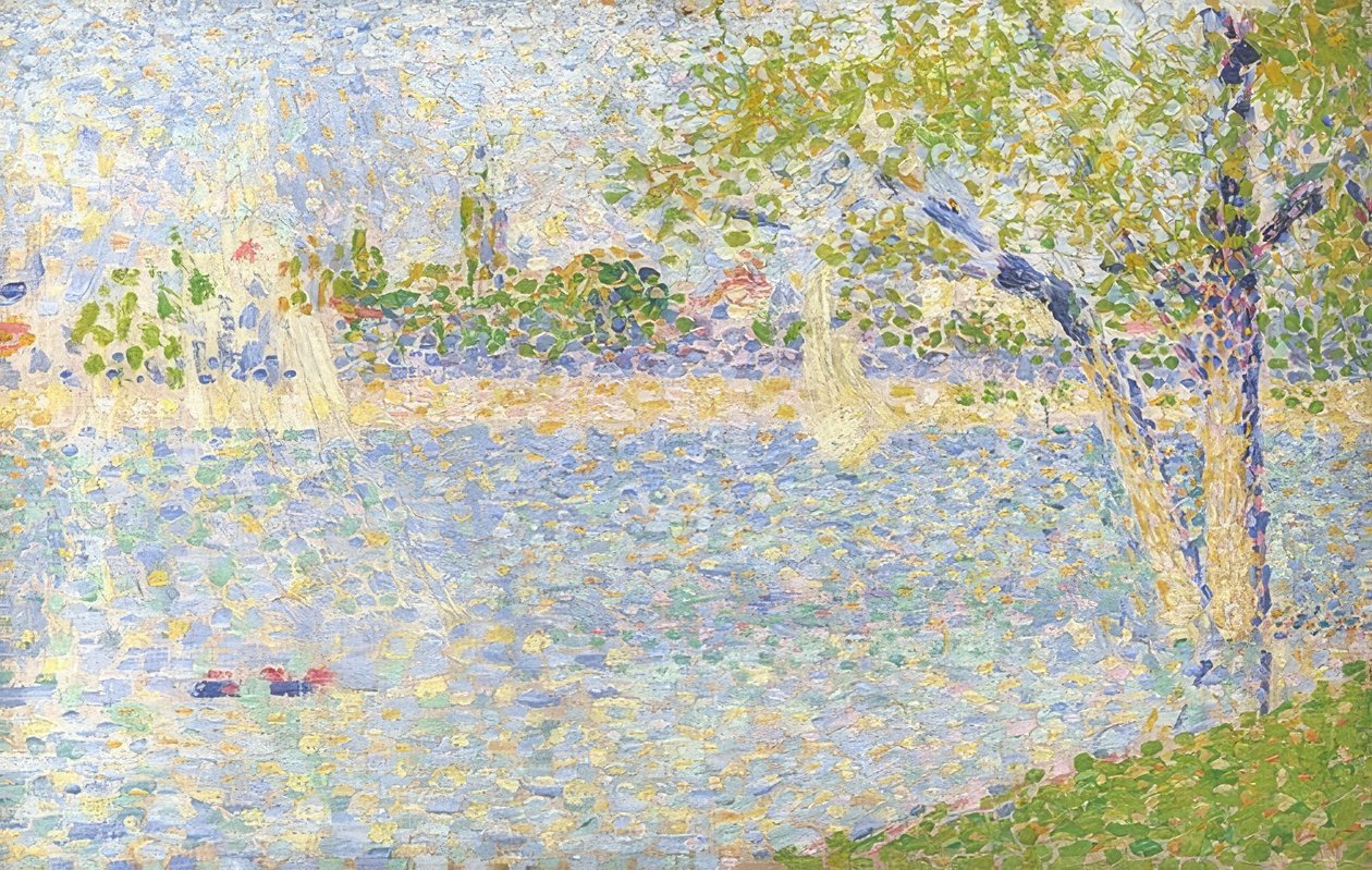 O Sena visto do Grande Jatte. 1888 de Georges Seurat
