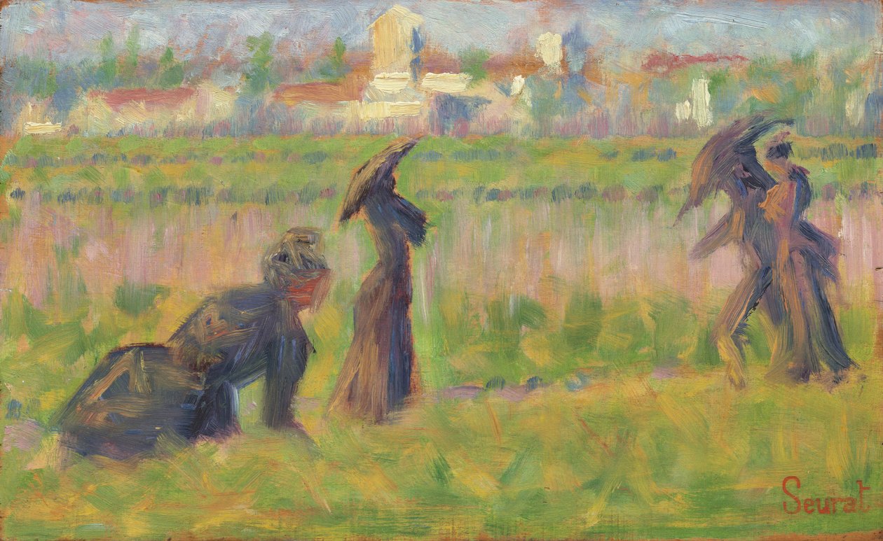 Figuras em uma paisagem de Georges Seurat