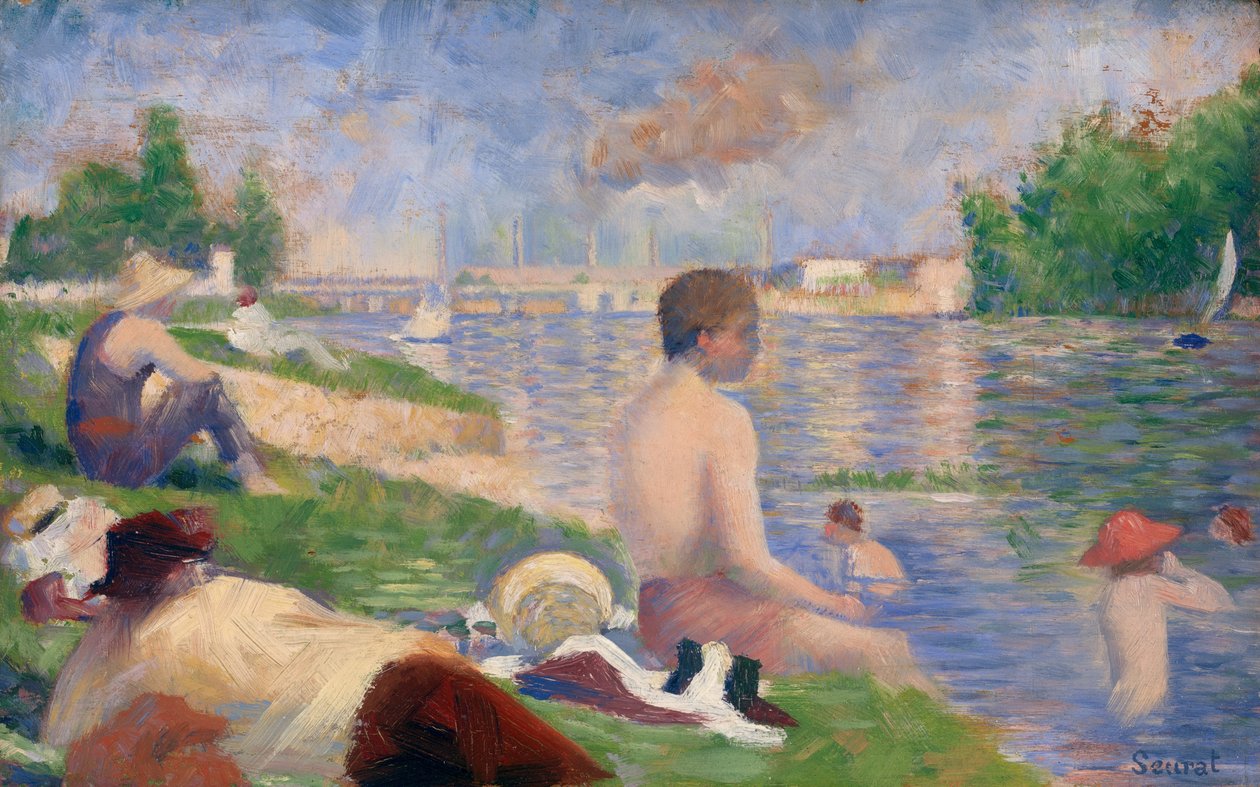 Estudo final para "Banhistas em Asnières" de Georges Seurat