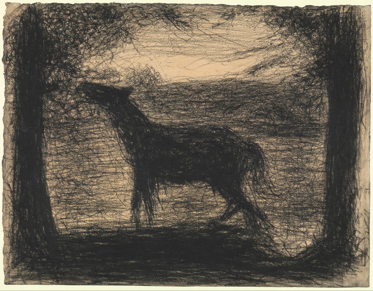 Potro (O Potro), 1882-83 (lápis narrativo sobre papel) de Georges Seurat