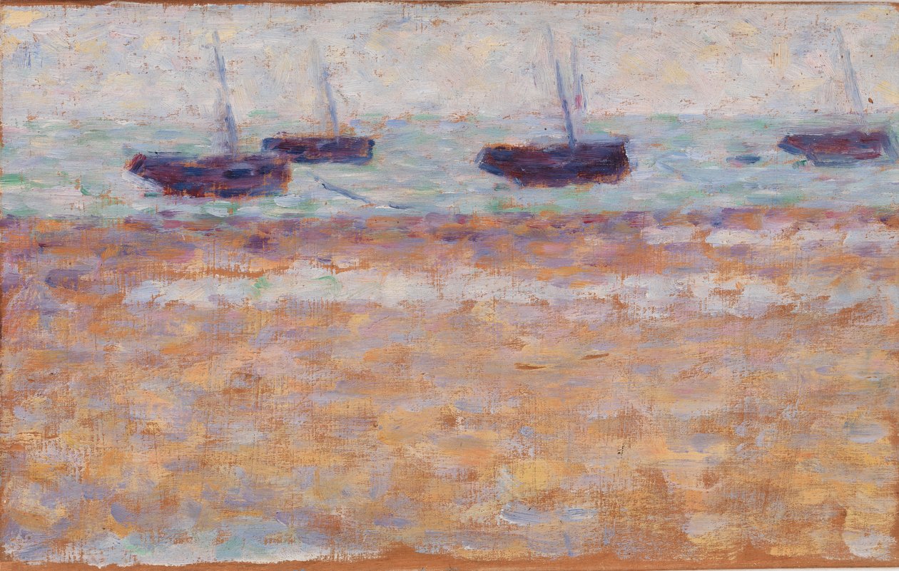 Quatro Barcos em Grandcamp de Georges Seurat