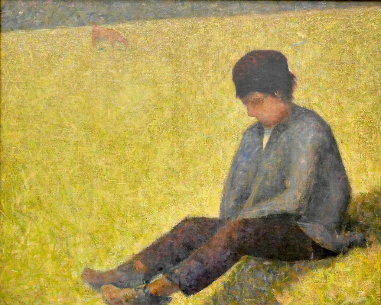 Alemão: Boy Sitting in a Meadow Boy Sitting in a Meadow de Georges Seurat