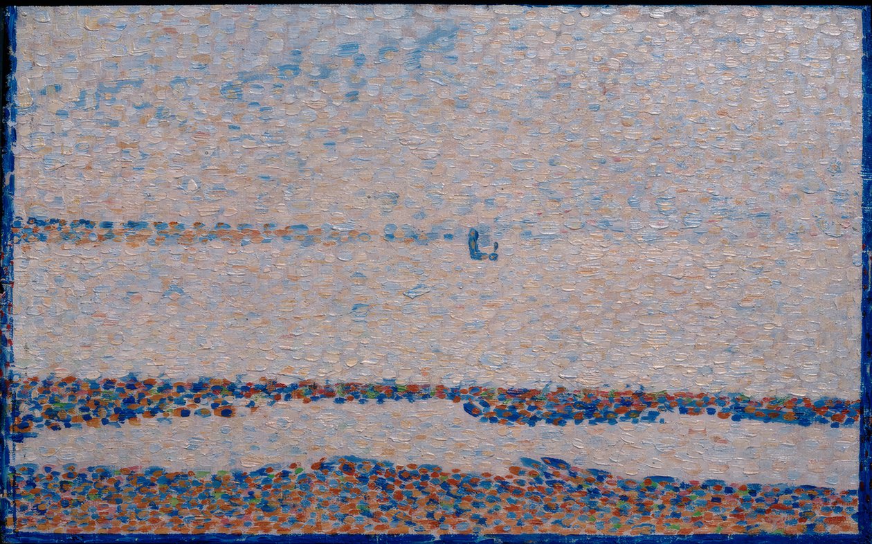 The Beach, um barco em Gravelines (Strand bei Gravelines) de Georges Seurat