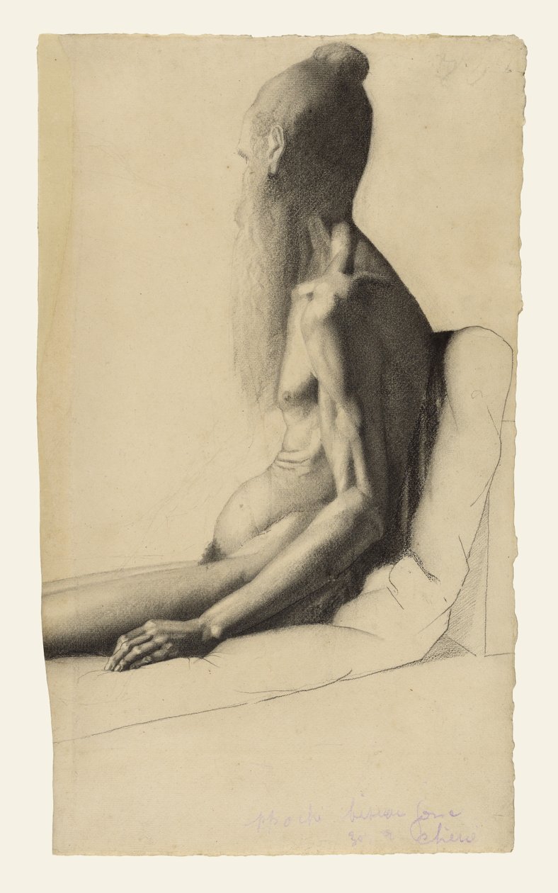 Estudo de nu de um homem velho (Père Bainville) de Georges Seurat