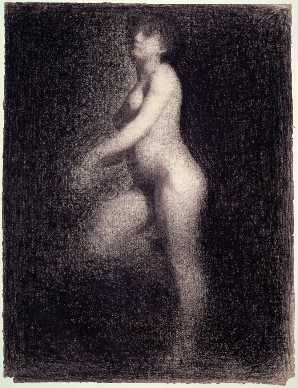 Nu, c.1881-82 (lápis e giz de cera) de Georges Seurat