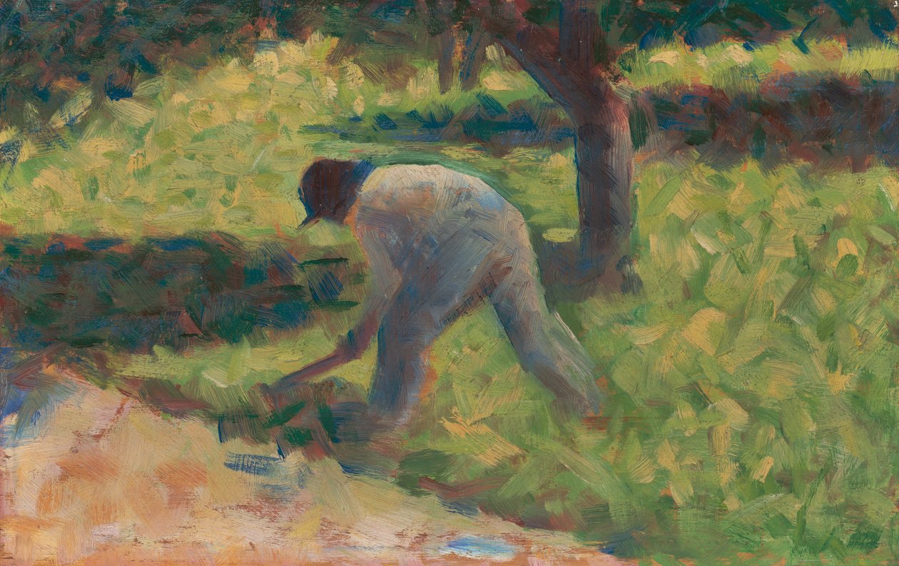 Camponês com uma enxada, c.1882 de Georges Seurat