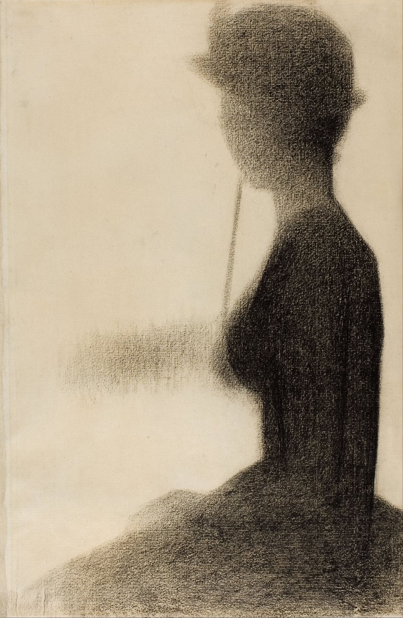 Mulher sentada com um guarda-sol (estudo para La Grande Jatte) de Georges Seurat