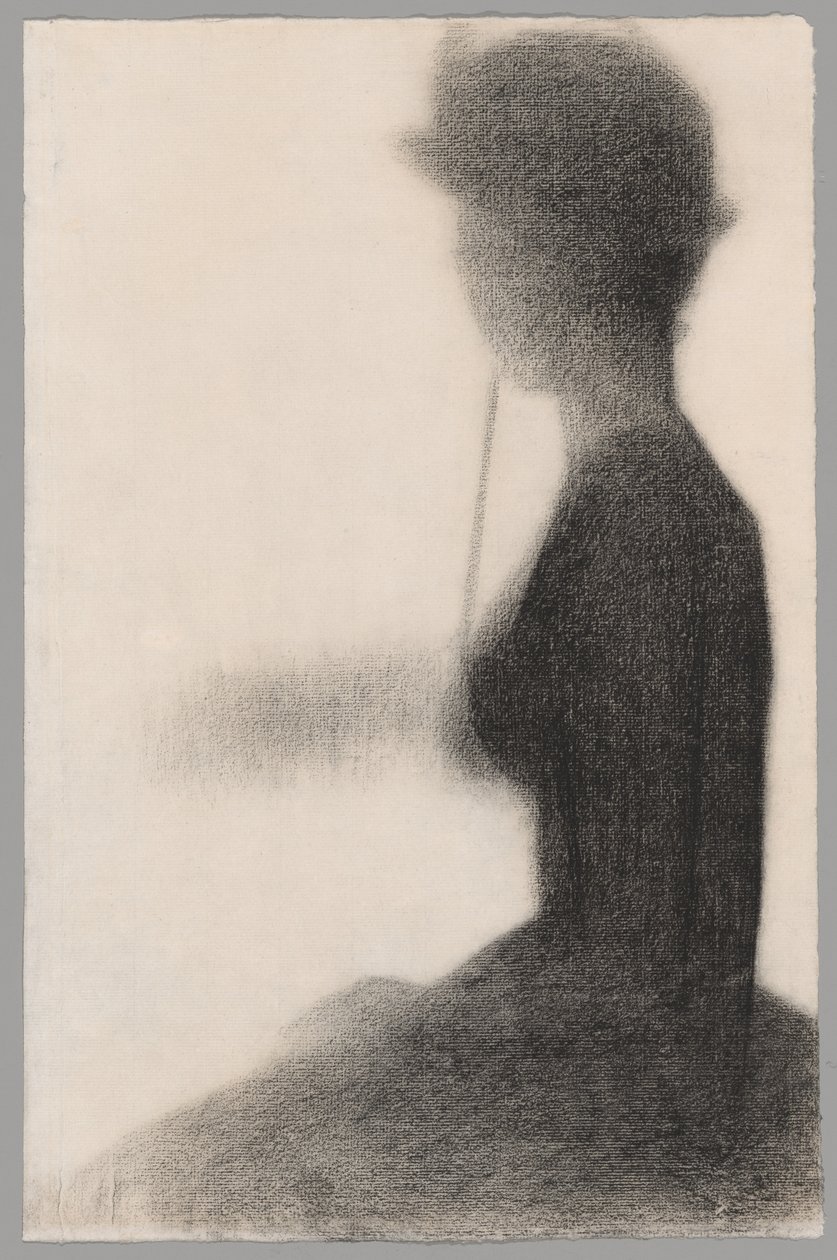 Mulher sentada com um guarda-sol (estudo para La Grande Jatte) de Georges Seurat