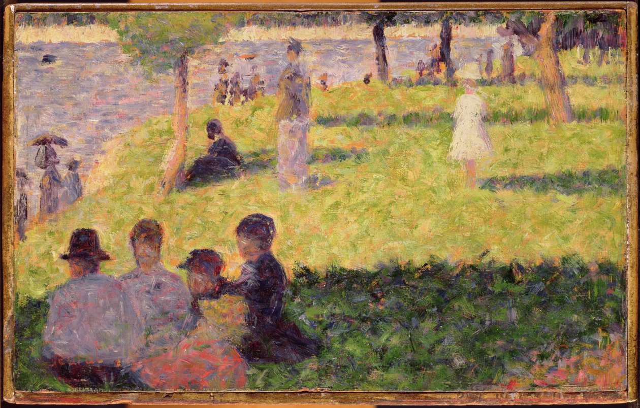 Estudo para uma tarde de domingo na ilha de La Grande Jatte de Georges Seurat