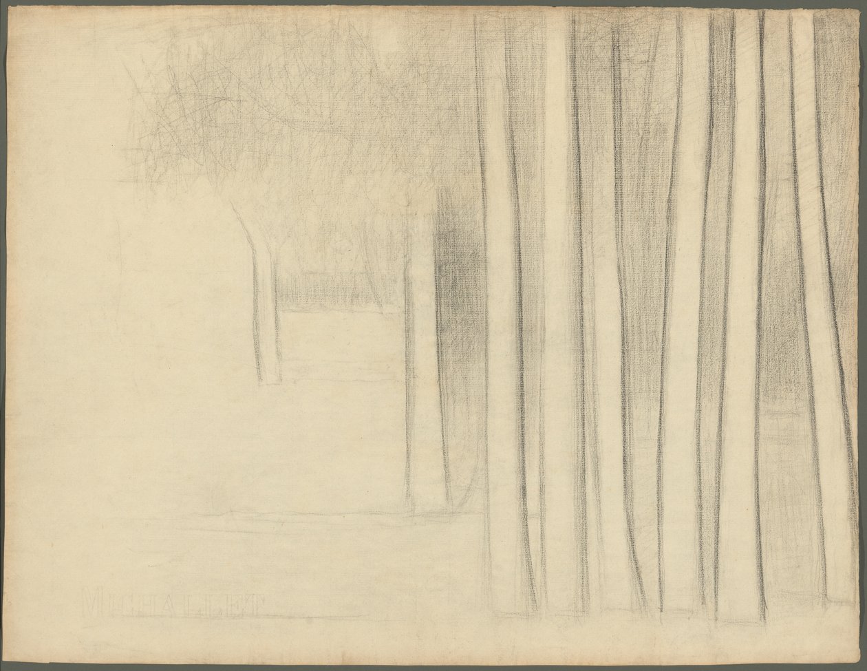 Troncos de árvores (estudo para La Grande Jatte) de Georges Seurat