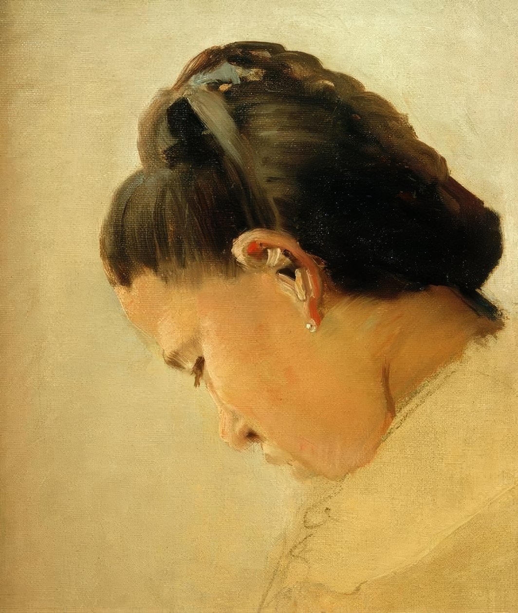 Tête de jeune fille (cabeça de uma jovem) de Georges Seurat