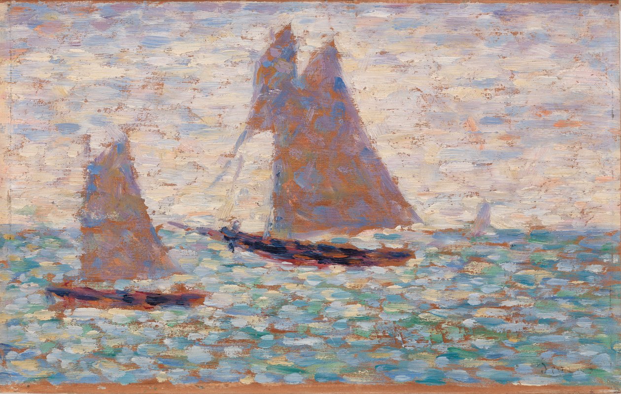 Dois veleiros em Grandcamp de Georges Seurat