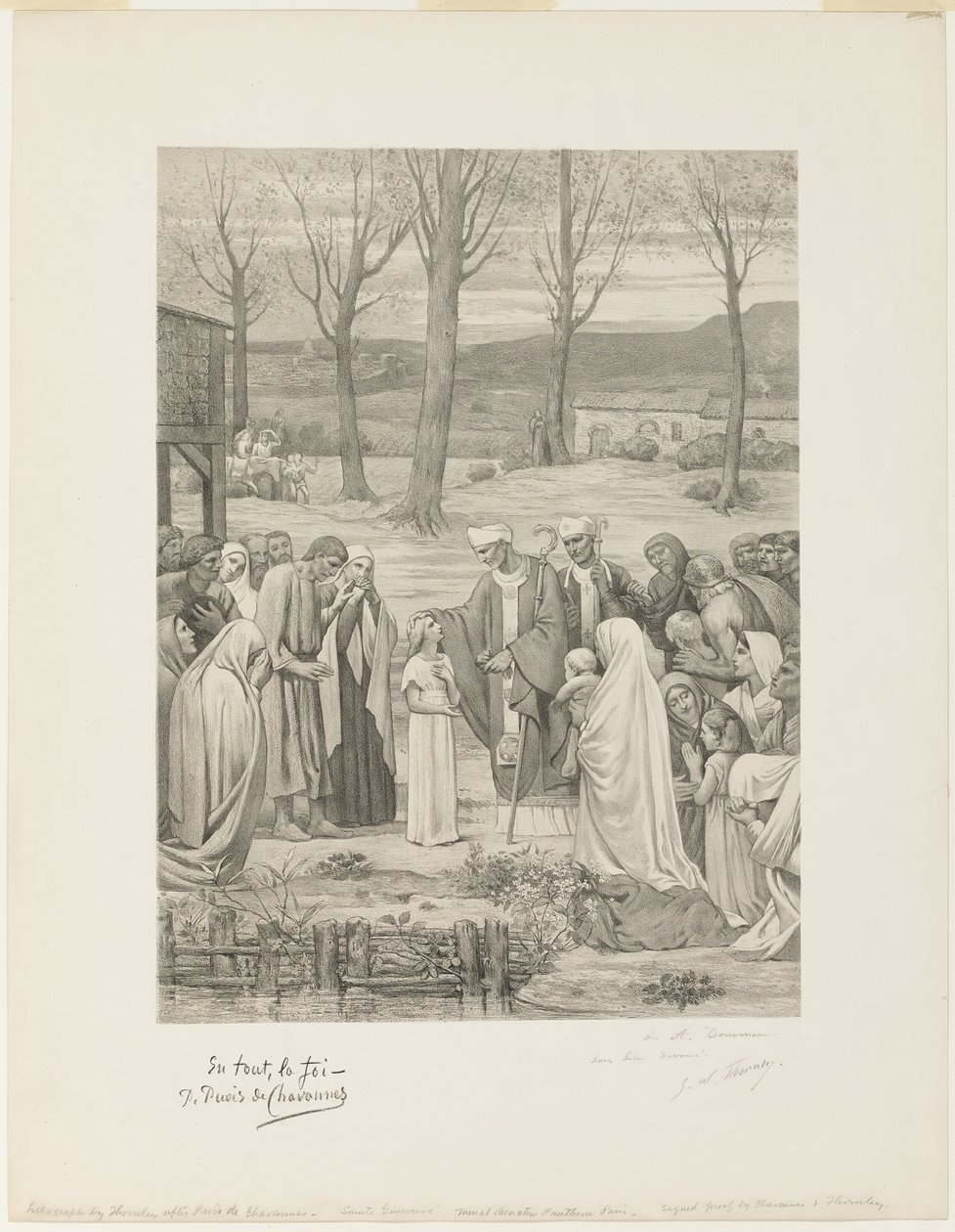 Vida Pastoral de Santa Geneviève (painel central) de Georges William Thornley