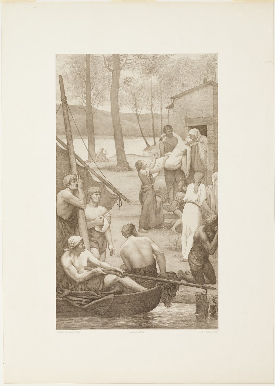 Vida Pastoral de Santa Genoveva (painel esquerdo) de Georges William Thornley